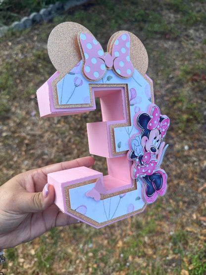 3D Flower Minnie Letter/Number