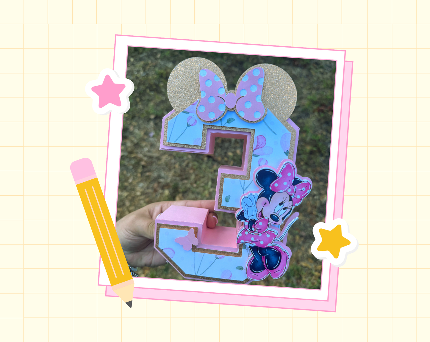 3D Flower Minnie Letter/Number