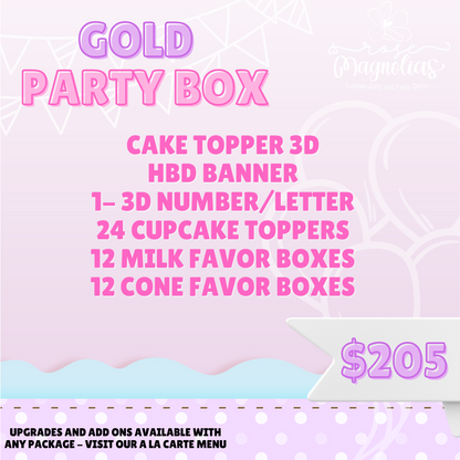 Gold Party Box Package