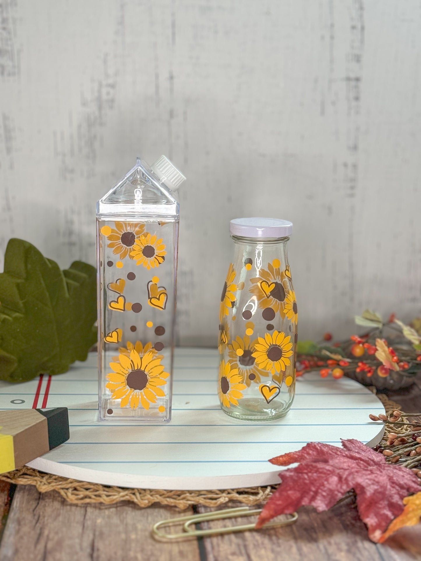 Sunflower  Milk Carton  Water Bottle