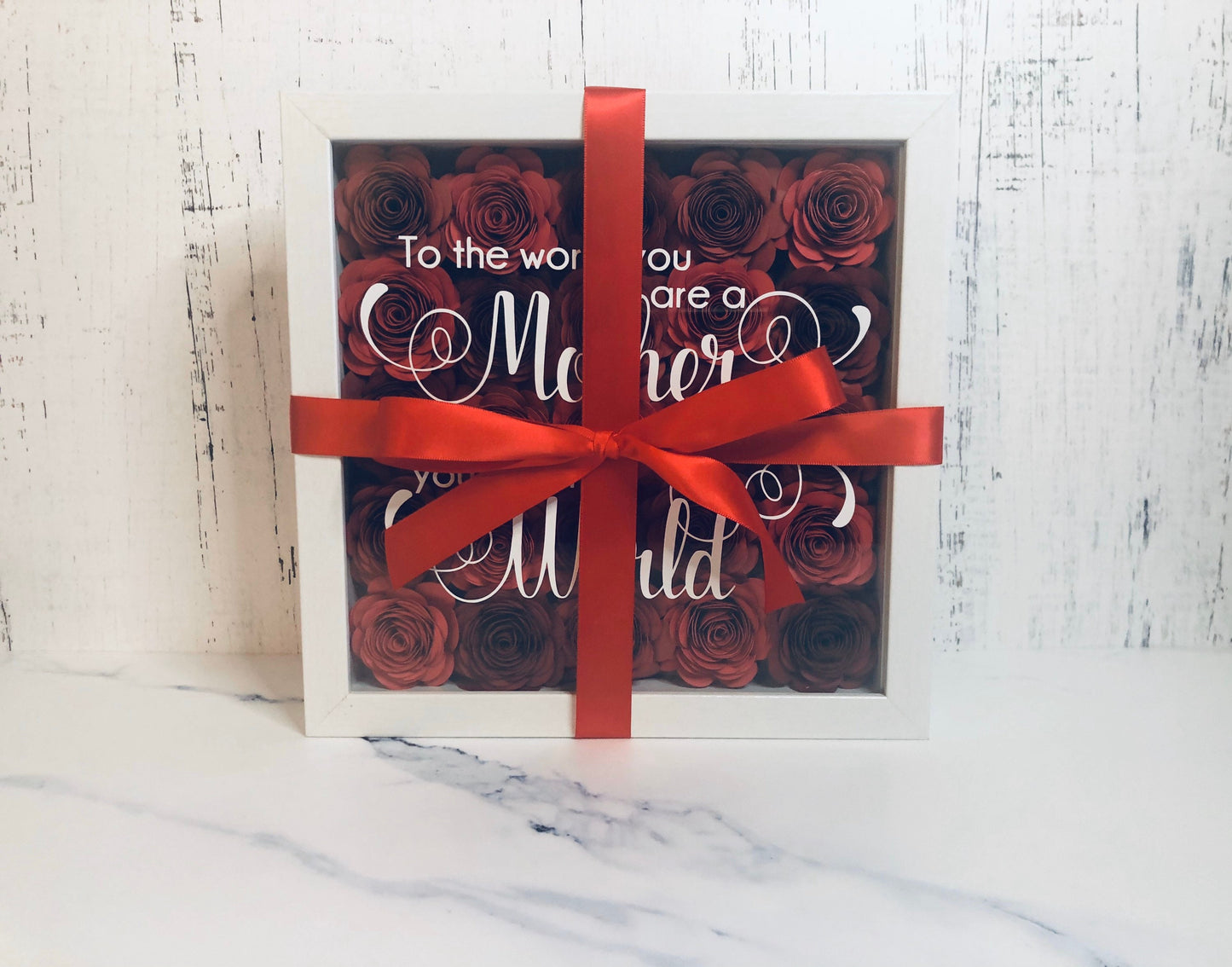 I Love You MOM Shadow box | Paper Flower shadowbox | Anniversary gift | Mother’s Day gift | Gift for Wife| Gift for Mom| Forever Flowers