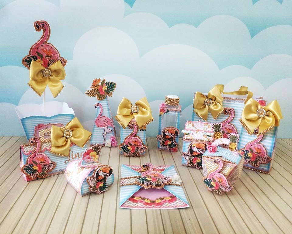 Flamingo Theme Small Square Party Favor Box. Flamingo theme Treat Boxes. Flamingo Party decor and gift boxes. Goodie bags, candy box.