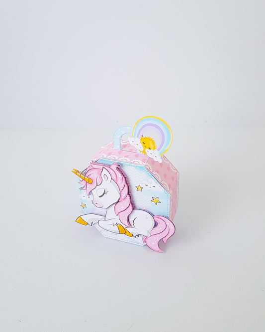 Unicorn Octagon favor box, Unicorn Decoration, Unicorn Baby Shower, Unicorn party,Luxury goodie bags,