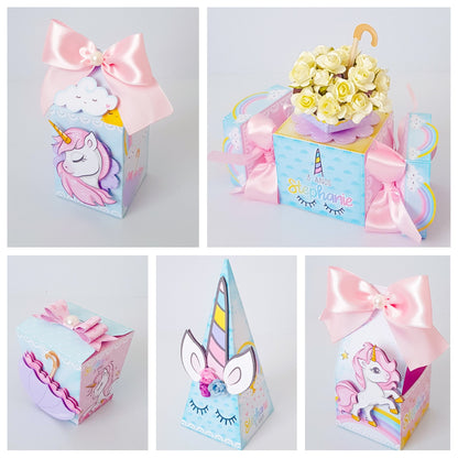 Unicorn Sushi favor box, Unicorn Decoration, Unicorn Baby Shower, Unicorn party,Luxury goodie bags,