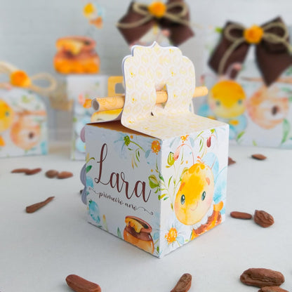 Honey Personalized Baby Shower Straw box Box - Honey Bee Personalized gift Box - Bumble bee baby shower favor - bee party favor