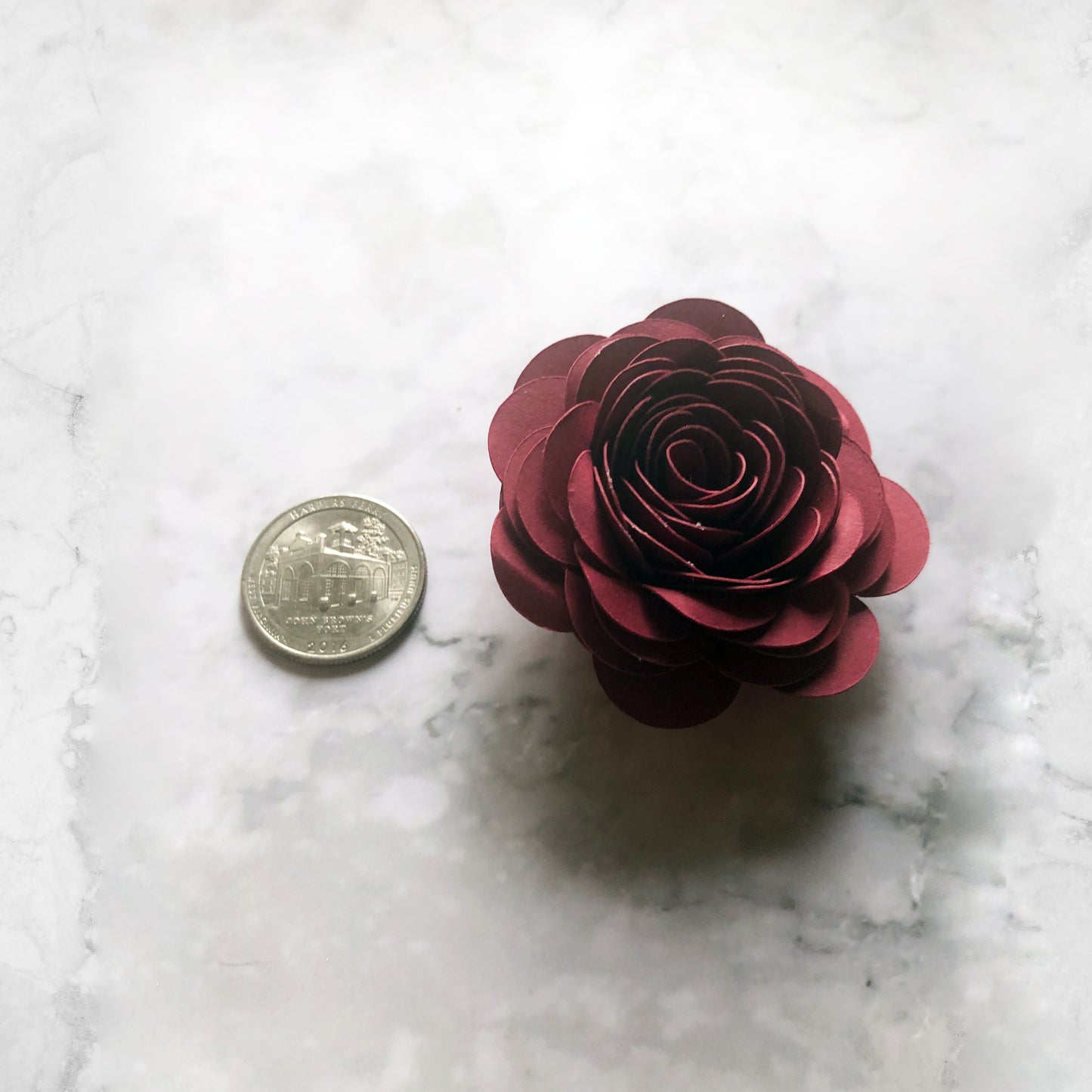 Red Hand Rolled Paper Flowers